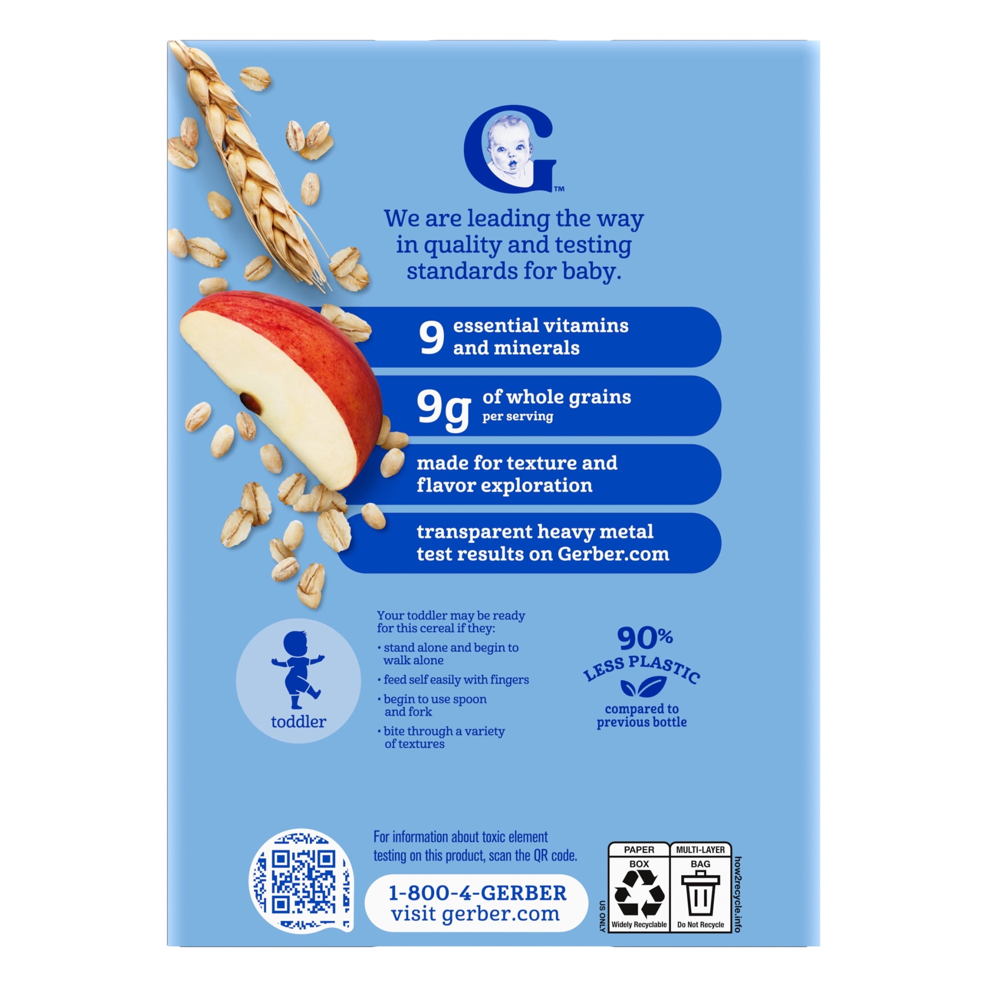Gerber Multigrain & Fruit - Apple Multigrain Cereal 8 oz(227g) - 12Months+