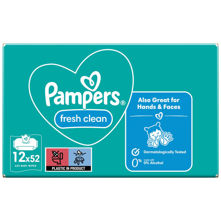 Pampers Fresh & Clean Wipes 12x52 - 624 Pcs