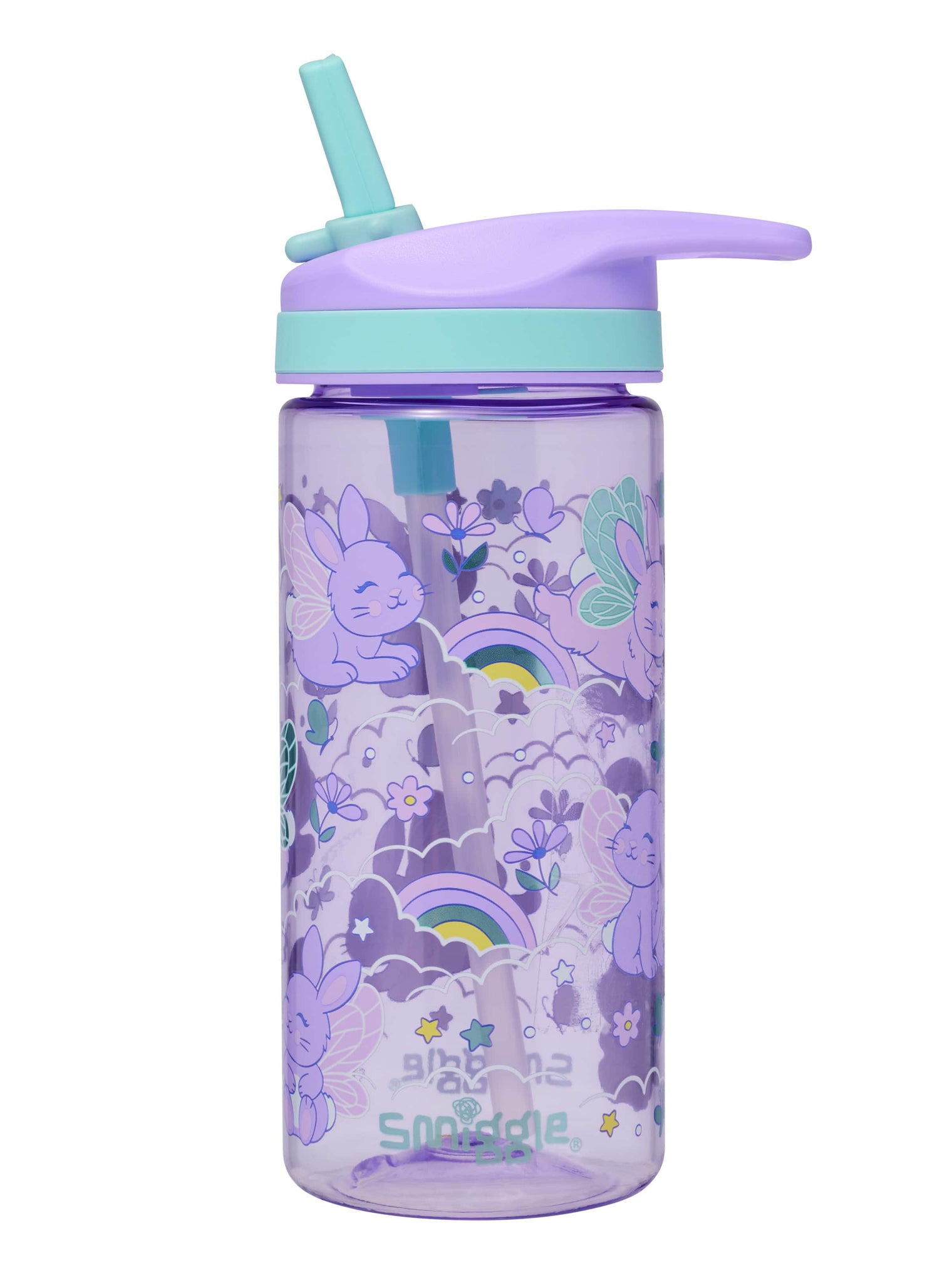 Smiggle Blast Off Junior Plastic Drink Bottle Lilac - 440ML