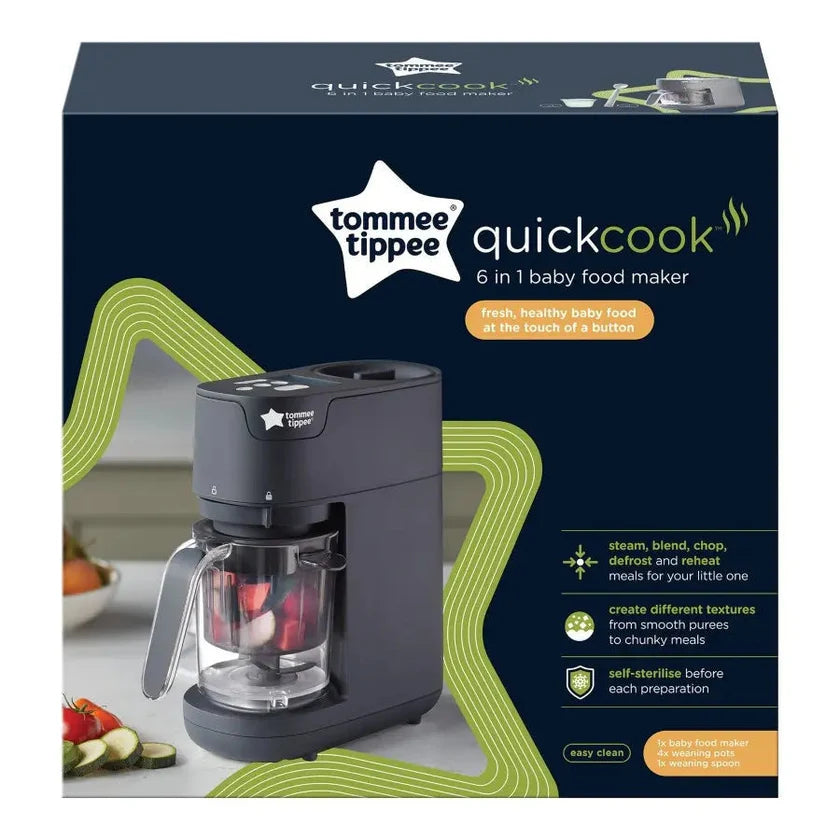 Tommee Tippee Quickcook 6 in 1 Baby Food Maker - Black