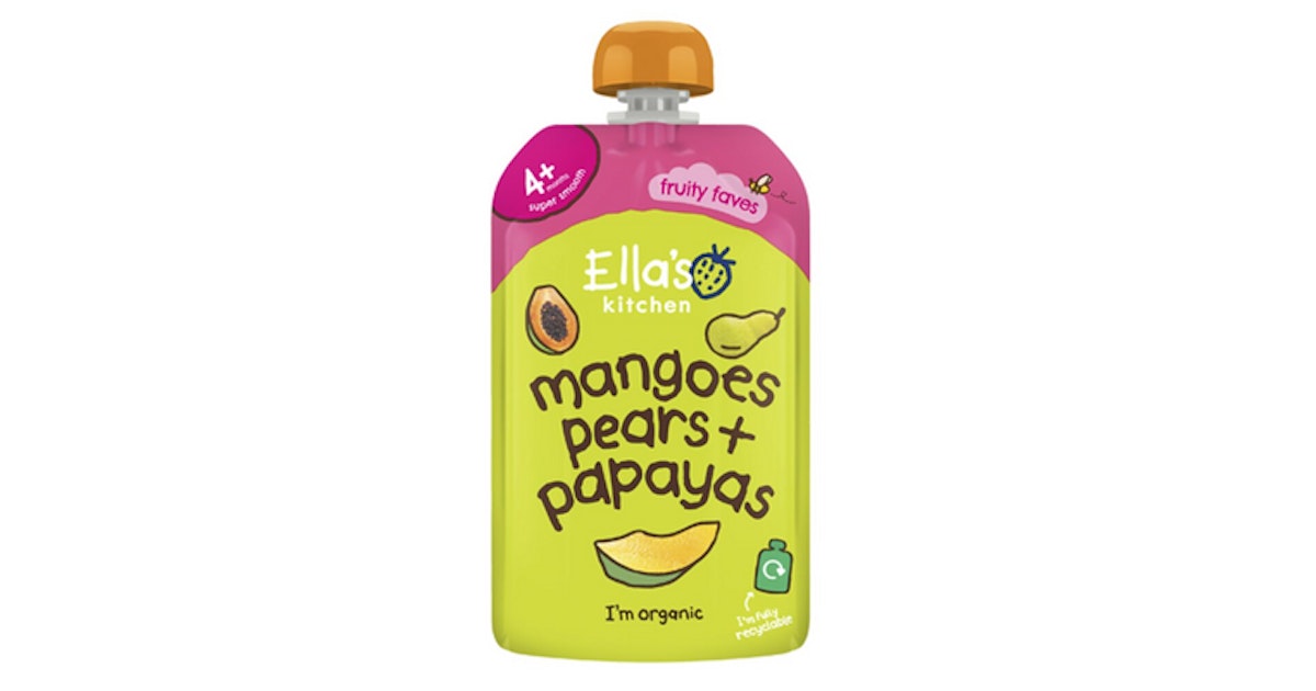 Ella's Kitchen Mangoes, Pears + Papayas 4m+ 120G