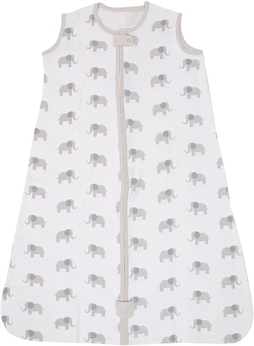 Mama Cheetah Baby Sleeping Bag 0.5 Tog Organic Cotton 2-Way Zipper 0 to 6m(Elephant)