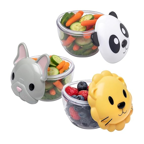 Melii Snack Container - Panda, Bulldog, and Lion