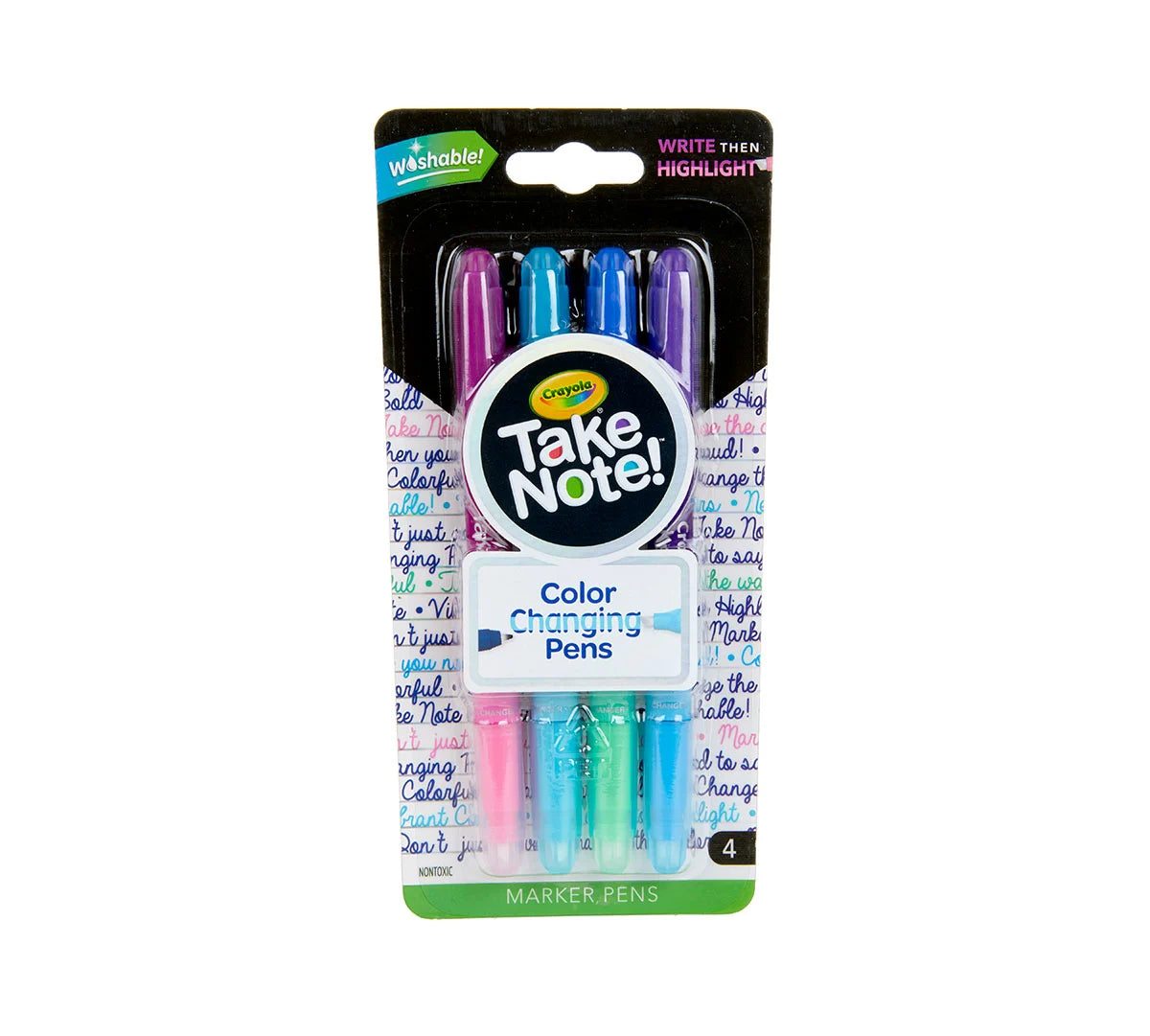 Crayola Take Note Dual Ended Color Changing Pens - 4 Counts