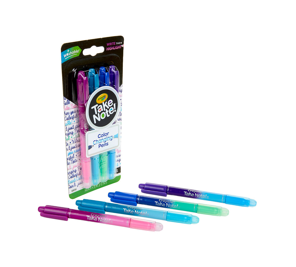 Crayola Take Note Dual Ended Color Changing Pens - 4 Counts