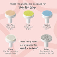 Tommee Tippee Electric Baby Nail File with Six Filing Heads