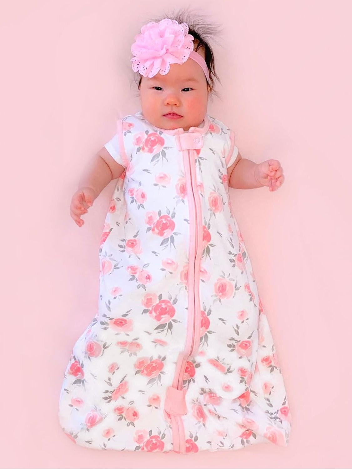 2Pcs Mama Cheetah Baby Sleep Sack (Hearts and Flower) - 6-12Months