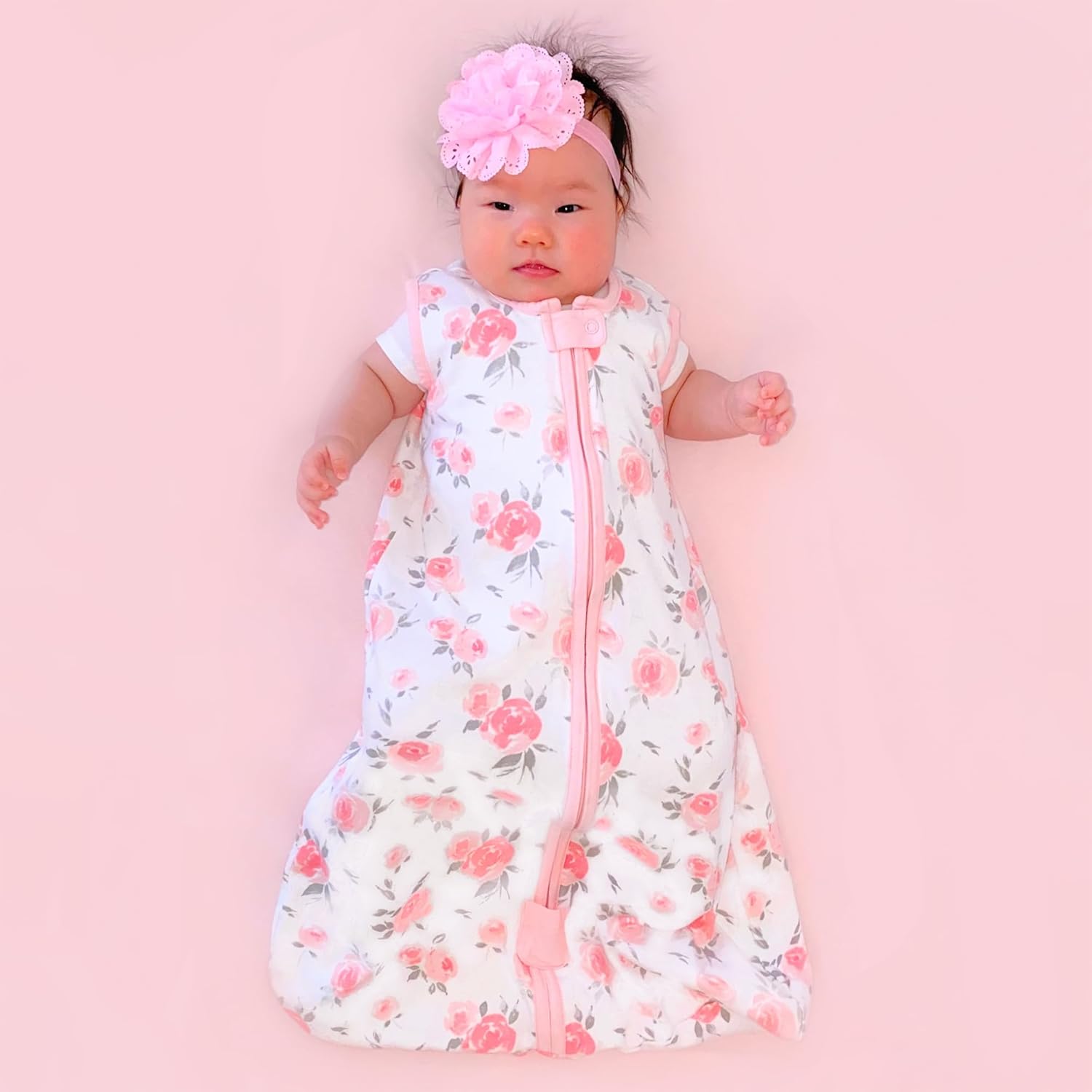 2Pcs Mama Cheetah Baby Sleep Sack (Hearts and Flower) - 6-12Months