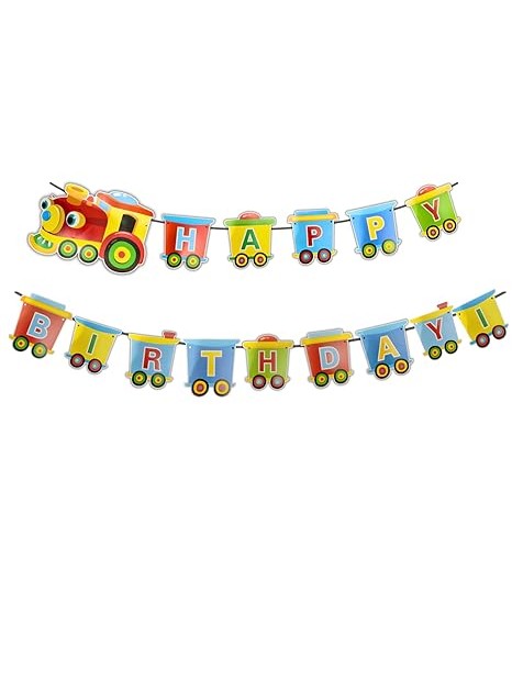 Happy Birthday Train Backdrop Banner