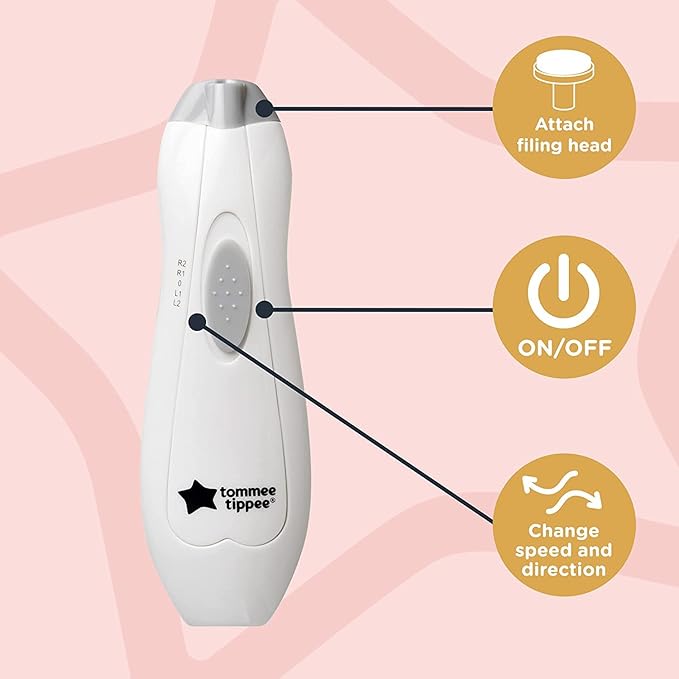 Tommee Tippee Electric Baby Nail File with Six Filing Heads