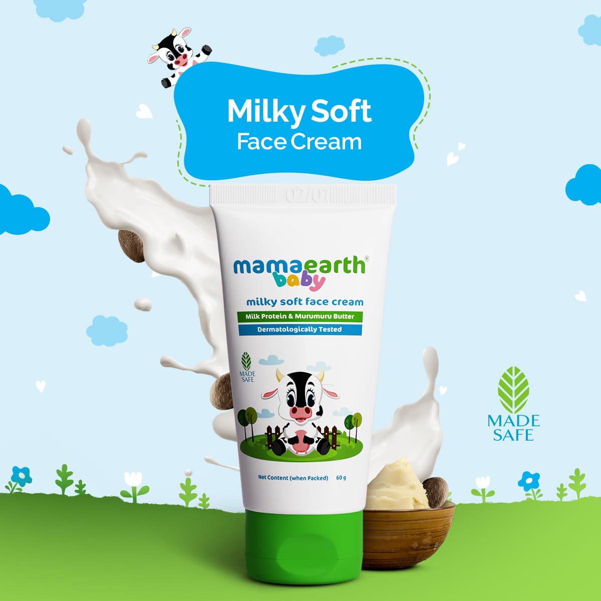 Mamaearth Milky Soft Natural Baby Face Cream for Babies 60g