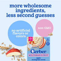 Gerber Multigrain & Fruit - Apple Multigrain Cereal 8 oz(227g) - 12Months+