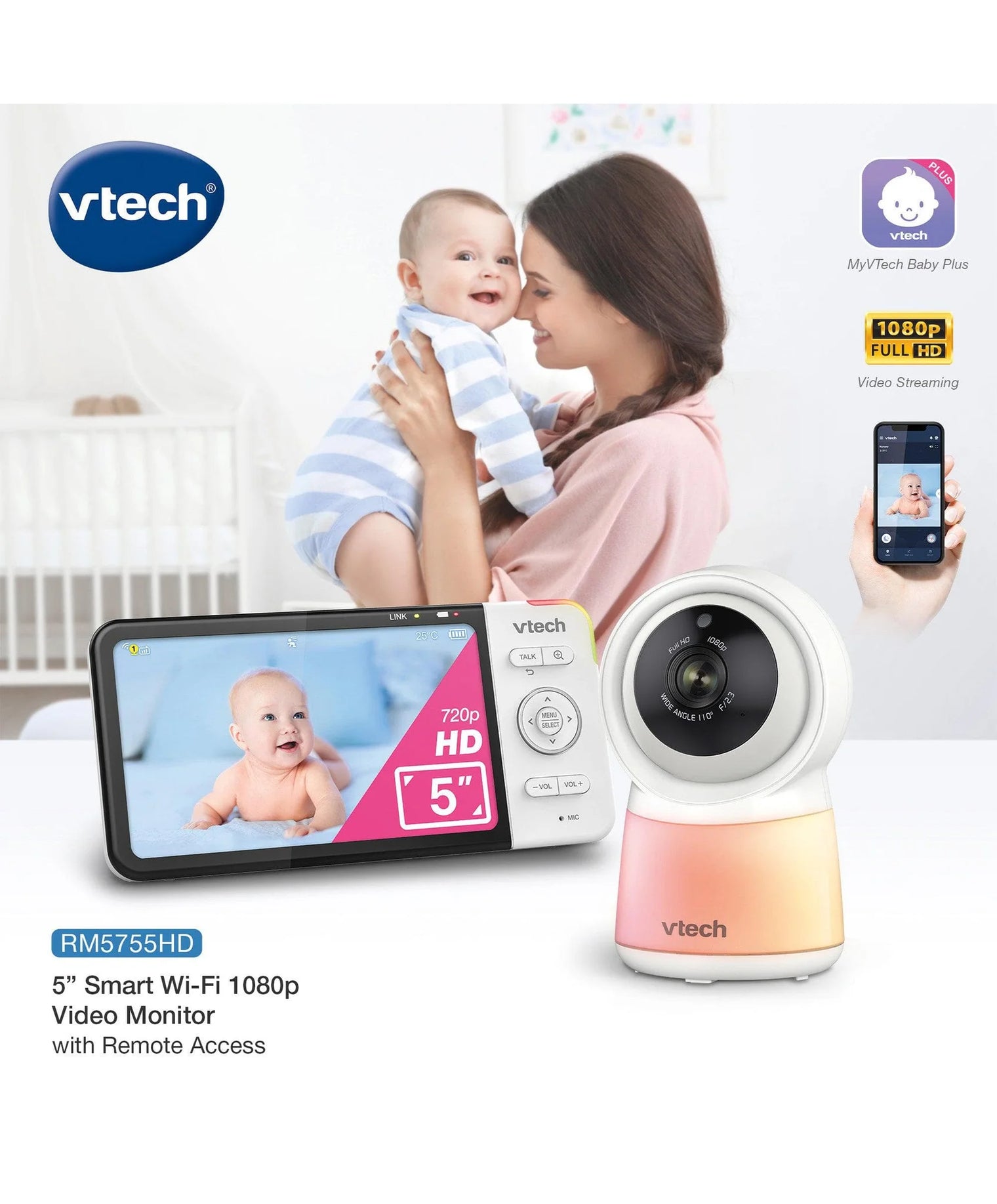 Vtech 5” Smart Wi-Fi 1080p Video Monitor