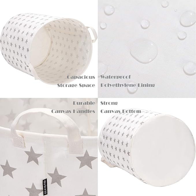 Laundry Hamper & Storage Bins - Grey Stars