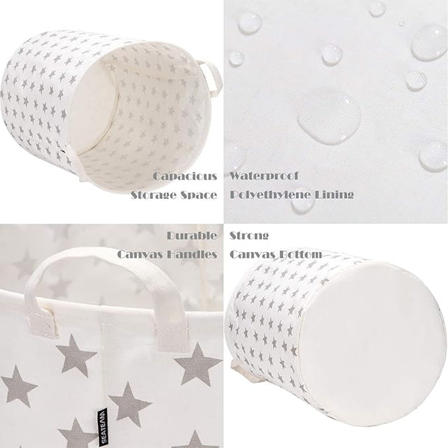 Laundry Hamper & Storage Bins - Grey Stars