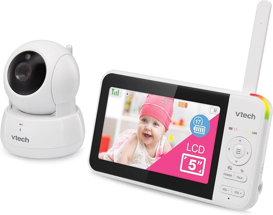 VTech VM924 Remote Pan-Tilt-Zoom Video Baby Monitor, 5" LCD Screen