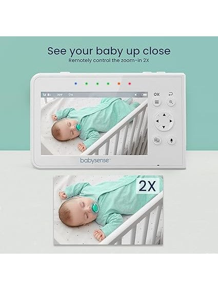 Babysense Video Baby Monitor, 4.3 Inch Split Screen with Two Cameras