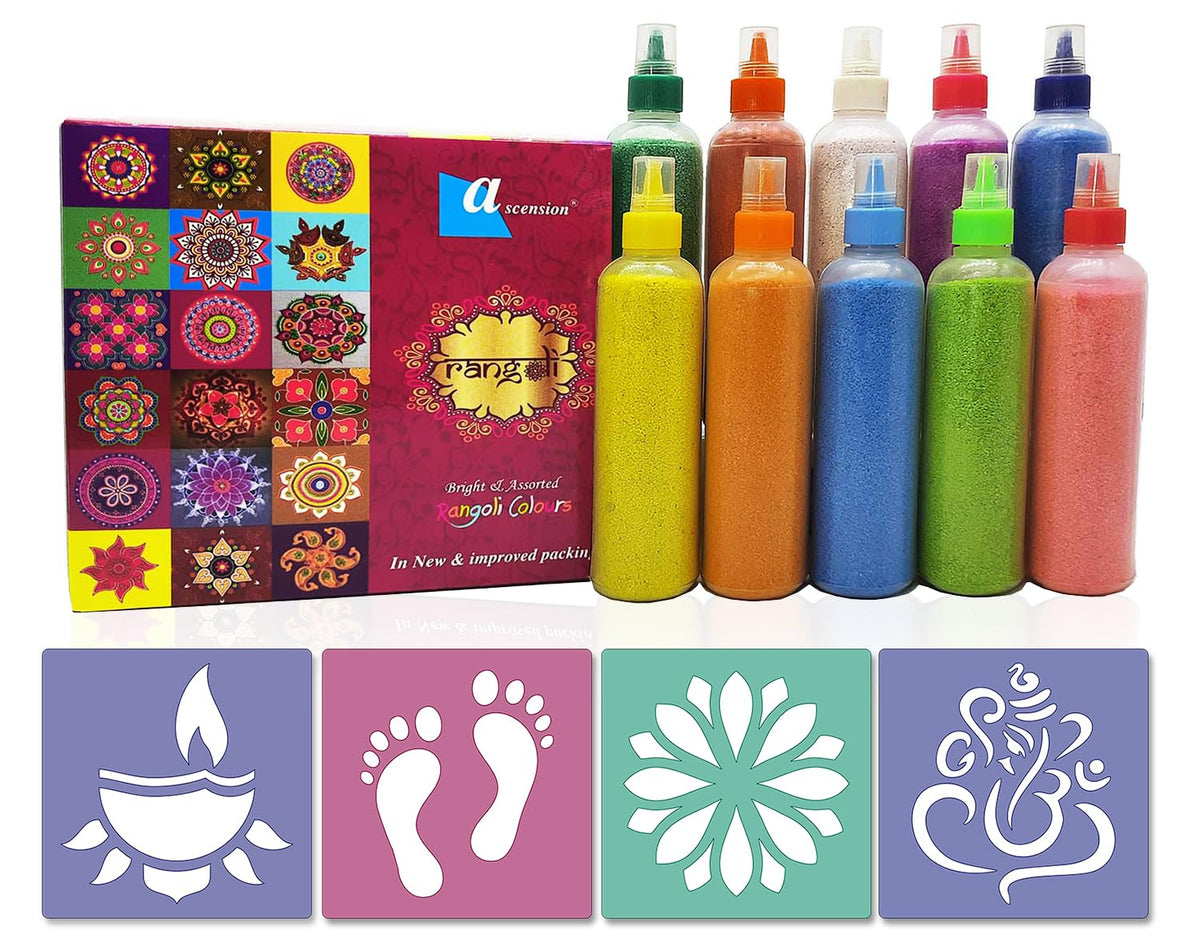 Ascension Rangoli Powder Colors Bottles 80 gm