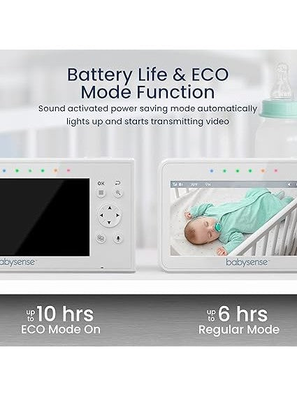 Babysense Video Baby Monitor, 4.3 Inch Split Screen with Two Cameras