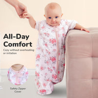 2Pcs Mama Cheetah Baby Sleep Sack (Hearts and Flower) - 6-12Months