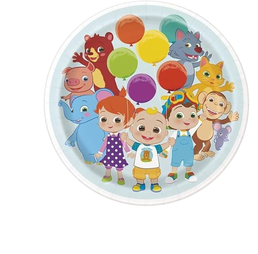 Cocomelon Fun Toddler Birthday Paper Plates - 16 pcs