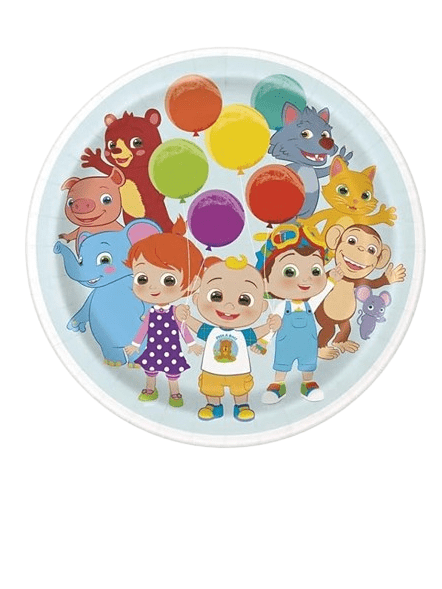 Cocomelon Fun Toddler Birthday Paper Plates - 16 pcs
