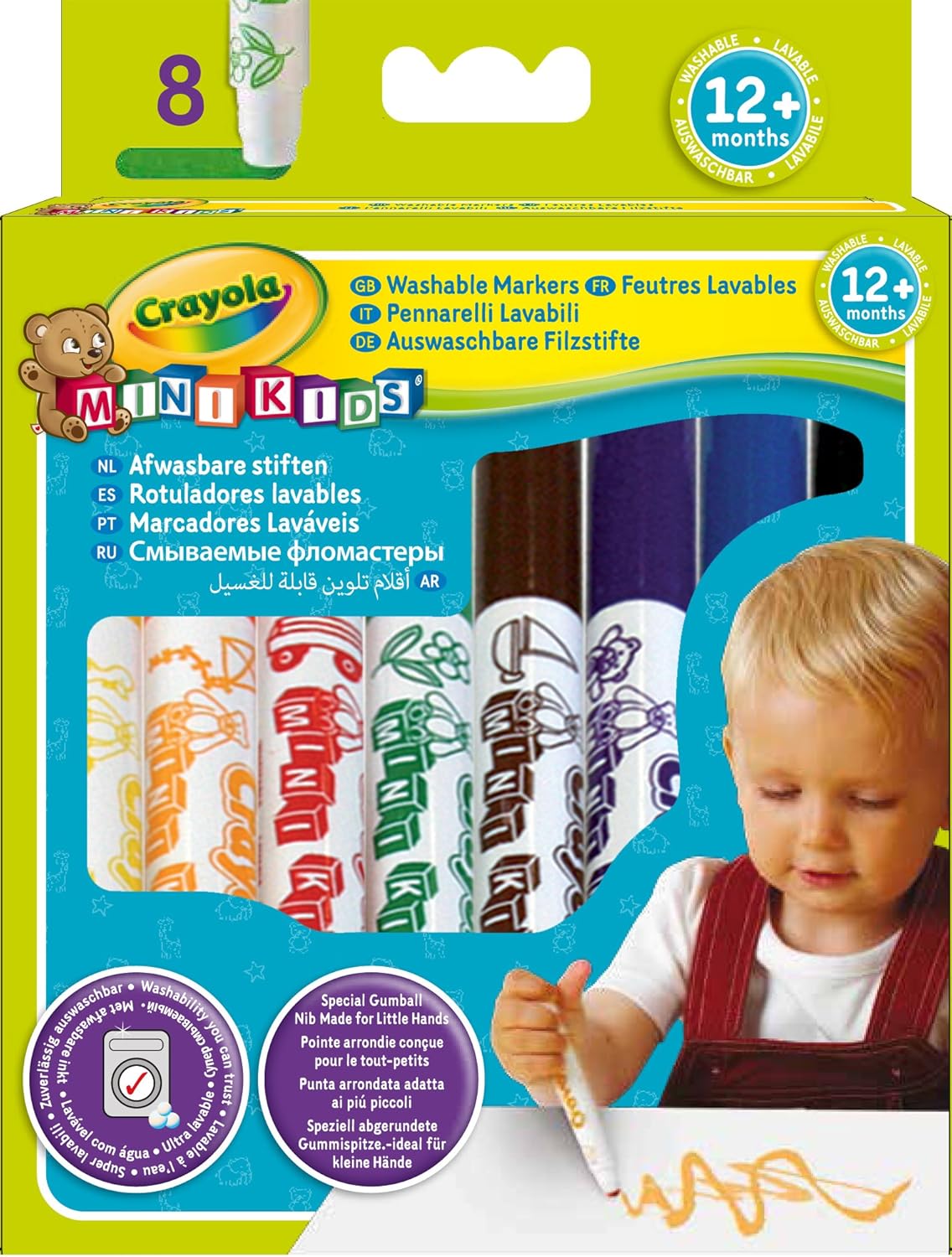 Crayola 8pcs  Mini Kids Washable Marker Pens