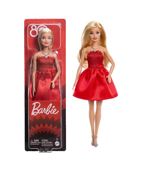 Barbie Mattel 80th Anniversary Ruby-Red Celebration Fashion Doll
