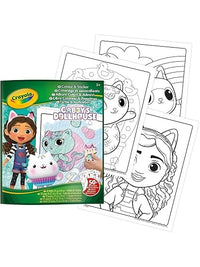 Crayola Gabby Dollhouse Colour & Sticker Book with 50+ Stickers