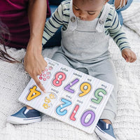Melissa & Doug Lift & See Numbers Peg Puzzle, Age 2+