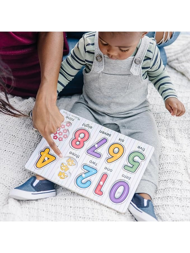 Melissa & Doug Lift & See Numbers Peg Puzzle, Age 2+