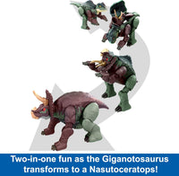Jurassic World Transforming Dinosaur Toy - Giganotosaurus to Nasutoceratops