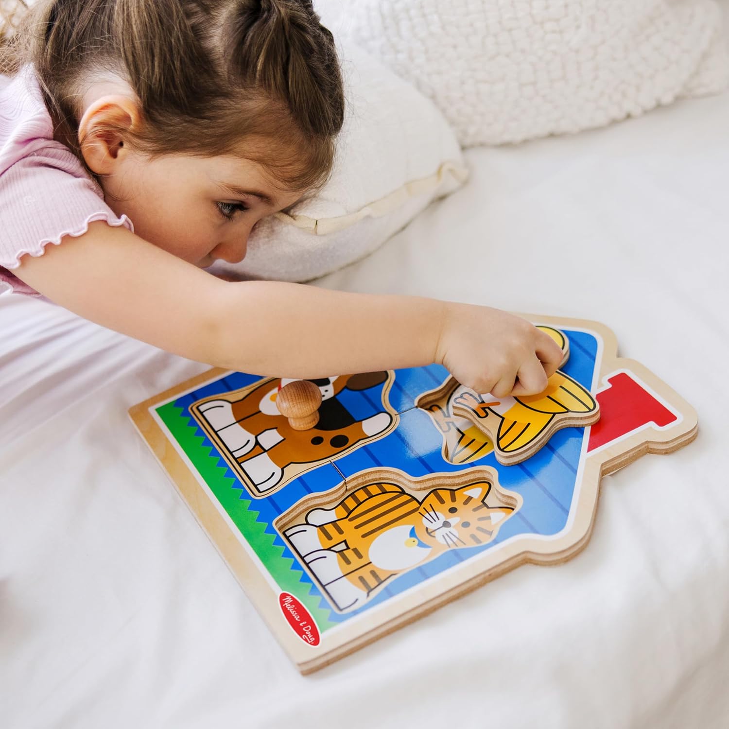 Melissa and Doug  Jumbo Knob Puzzle - House Pets - 3 Pieces