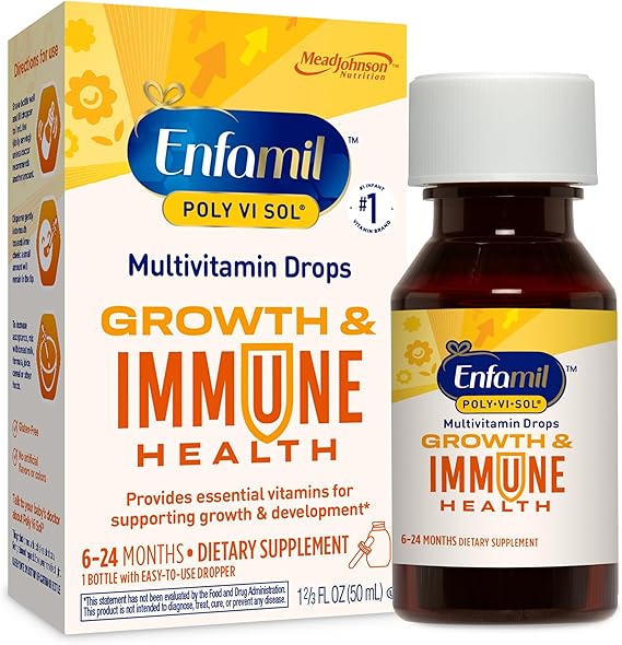 Enfamil Poly-Vi-Sol Growth & Immune Health Multi-Vitamins & Iron Supplement Drops 6-24 Months - 50ml