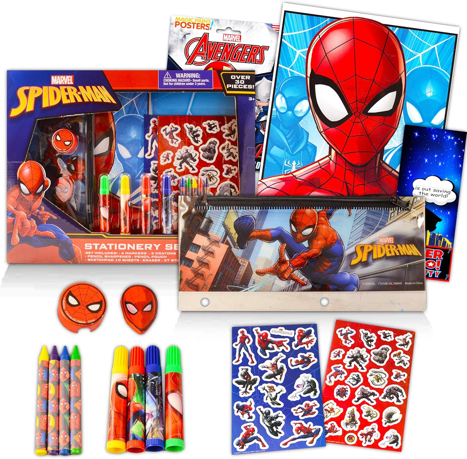 Spider-Man Stationery Set Bundle - 30 Pc, Age 3+