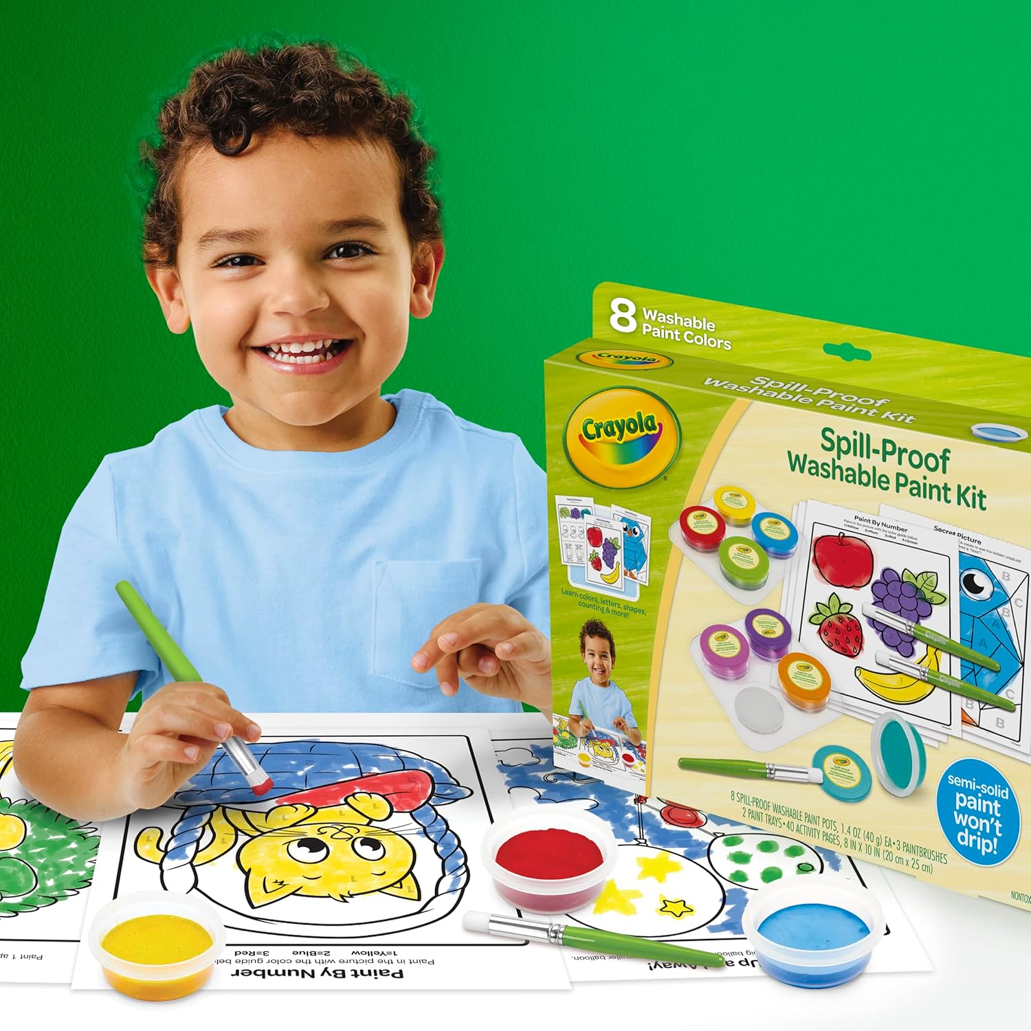 Crayola Spill-Proof Paint Activity Kit - 8 Washable Paint Colors