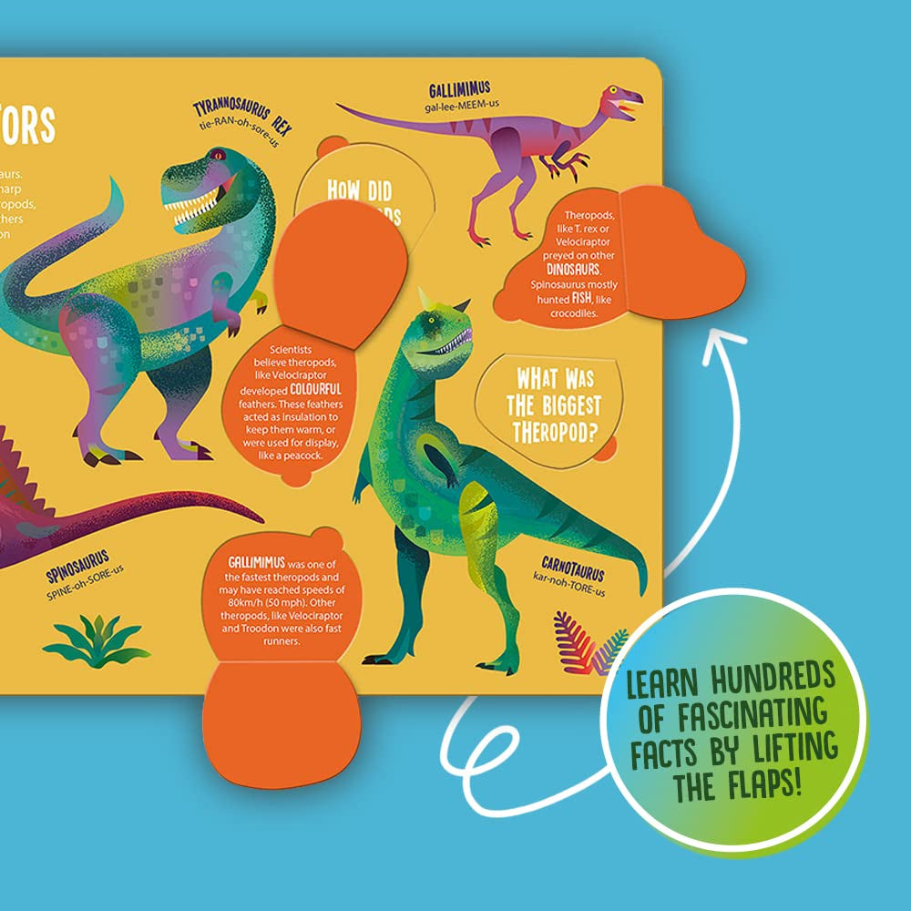 ⁠Dinosaurs (Seek & Find - Searchlight Books) with lift-the-flaps and jaw-tastic facts! - Kit Elliot, Amanda Shufflebotham (Hardcover)