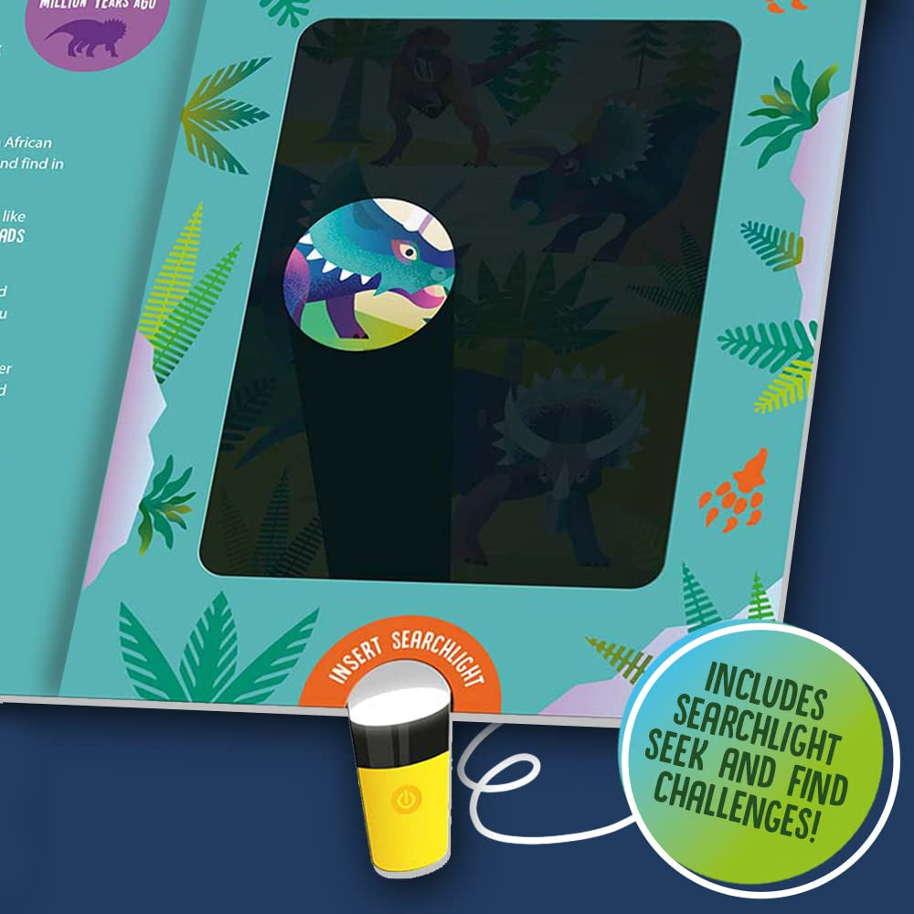 ⁠Dinosaurs (Seek & Find - Searchlight Books) with lift-the-flaps and jaw-tastic facts! - Kit Elliot, Amanda Shufflebotham (Hardcover)