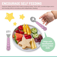 Melii Kids Utensil Set for Kids -Cat & Bulldog Design (6 pieces)