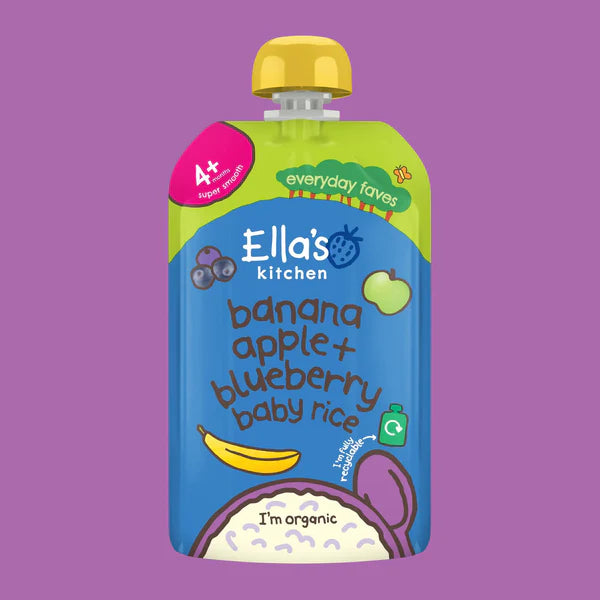 Ella's Banana, Apple + Blueberry Baby Rice 4m+ 120G