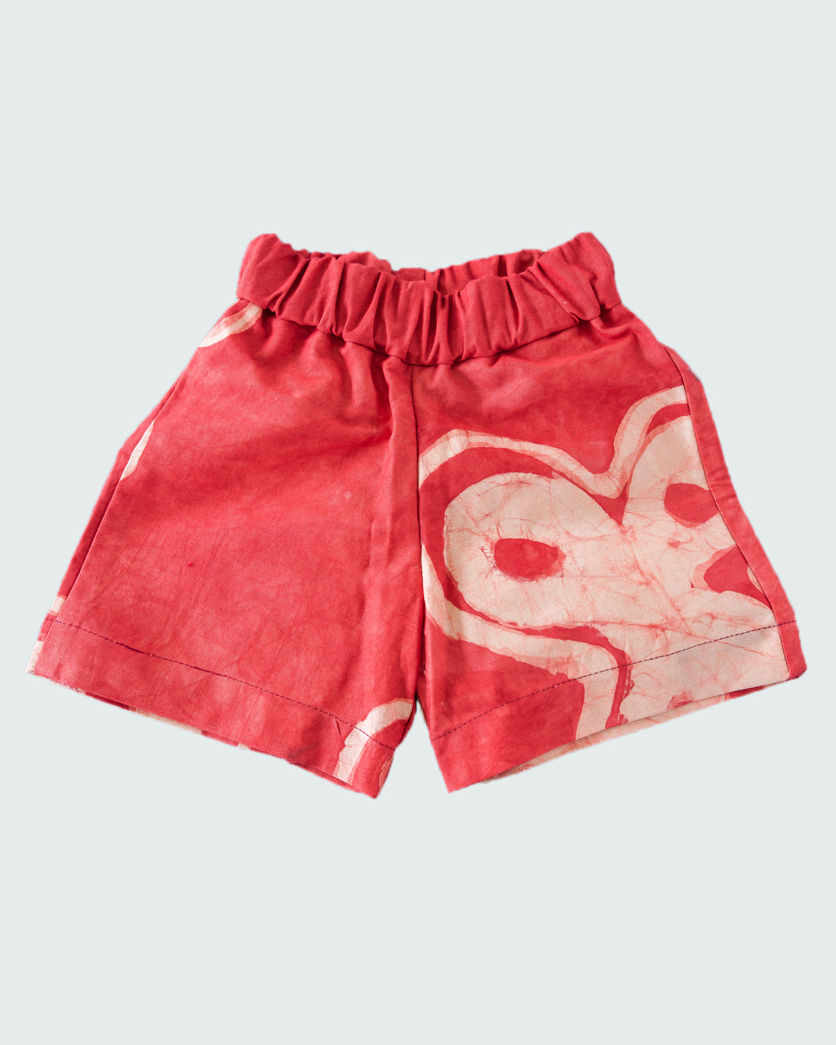Loom & Dye Red Tie Dye - Kids' Cotton Adire Shorts