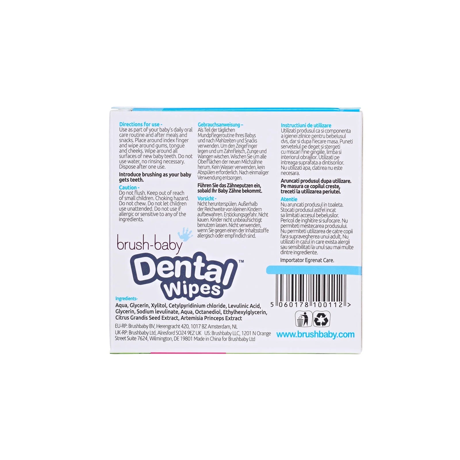 BUY 1 GET 1 FREE  Brush-Baby Dental Wipes - New Packaging (28 wipes)