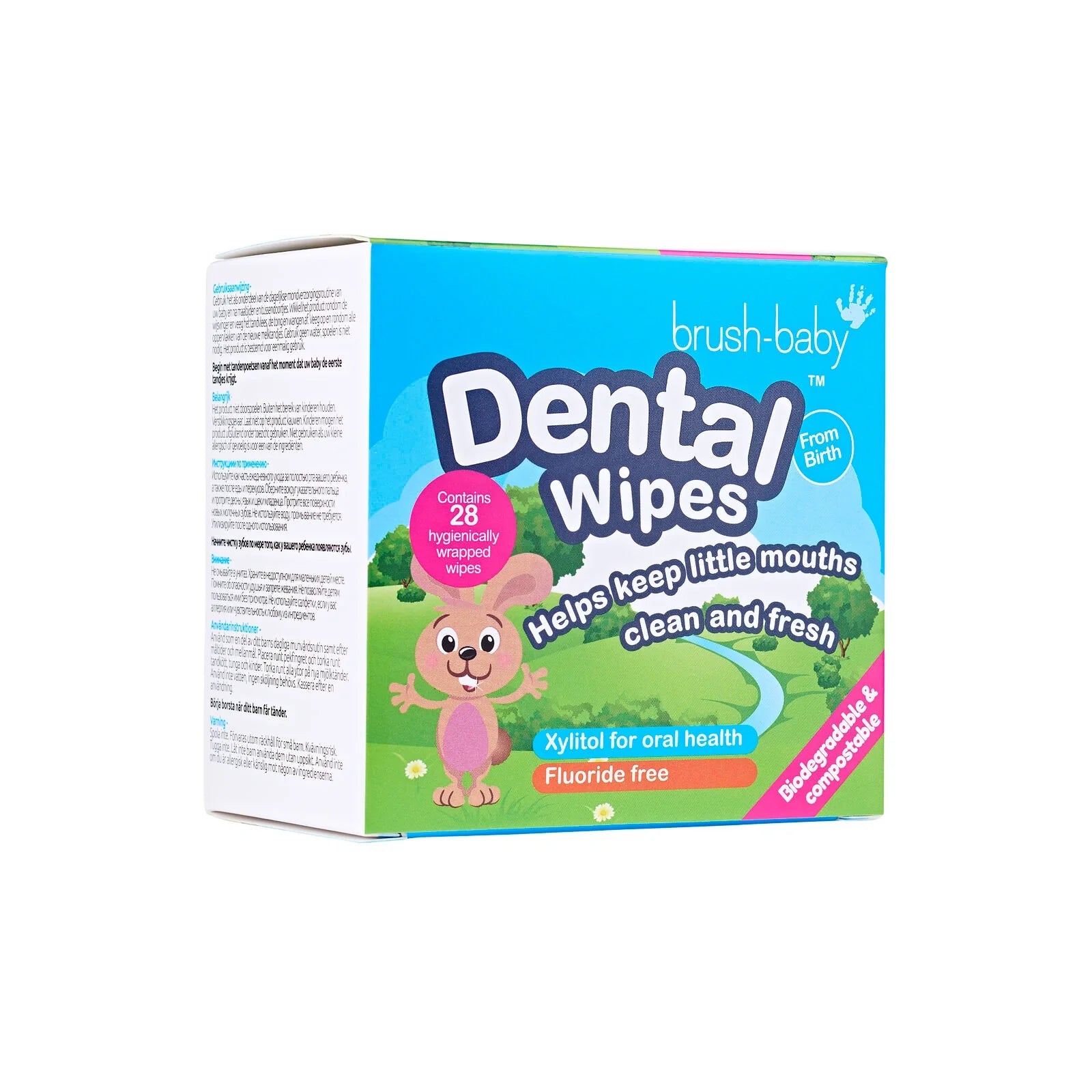 BUY 1 GET 1 FREE  Brush-Baby Dental Wipes - New Packaging (28 wipes)