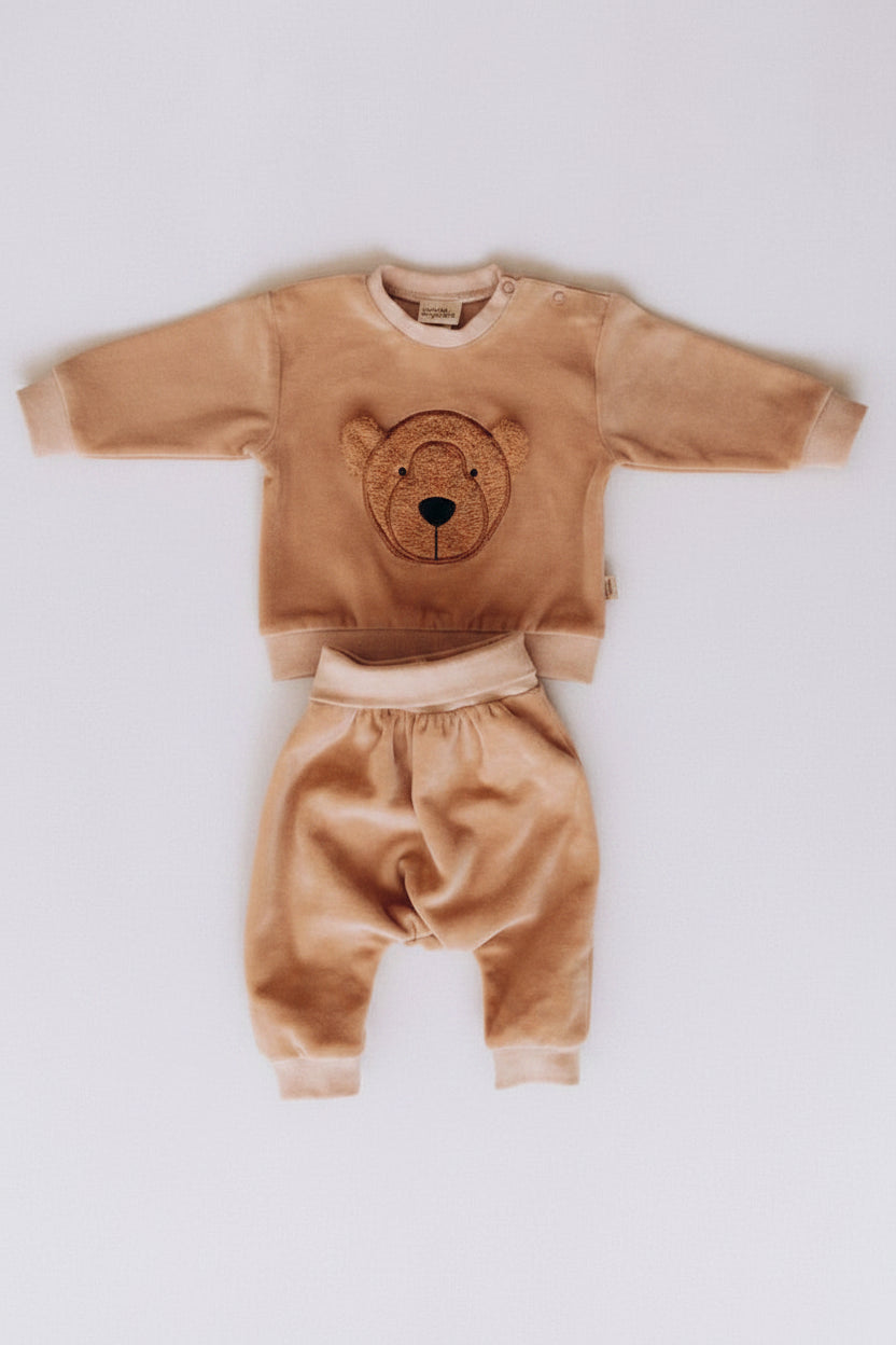 Wooly Organic Teddy Embroidered Sweater and Trousers Set (Size 68/74 cm (3-6m)