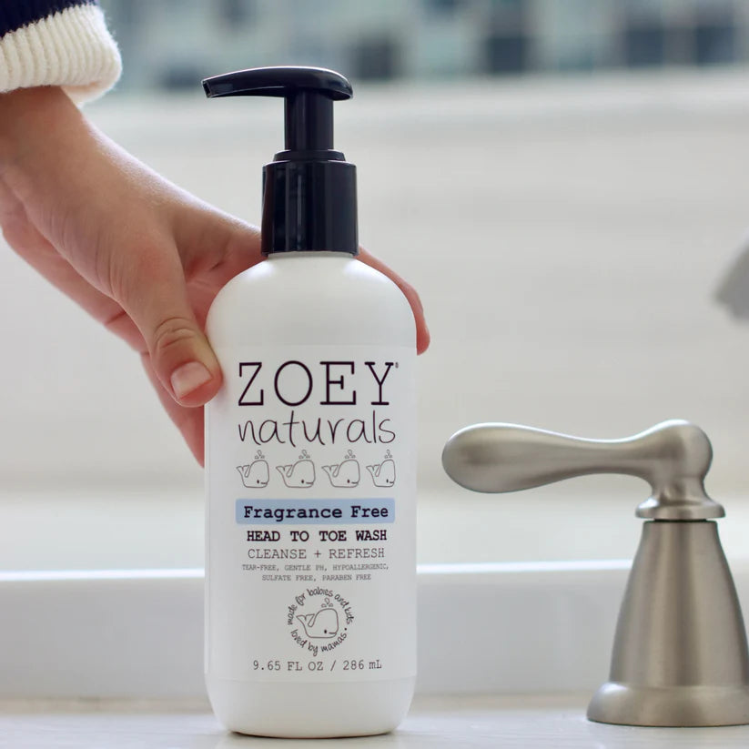 Zoey Naturals Fragrance Free Head To Toe Wash - 286ml
