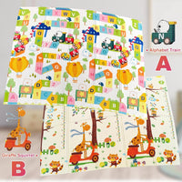Kids Play Mat Double Sided -Giraffe Squirrel & Alphabet Train