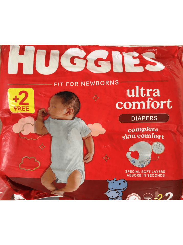Huggies Ultra Comfort Size 2 Diapers 3-6kg (98 pack)
