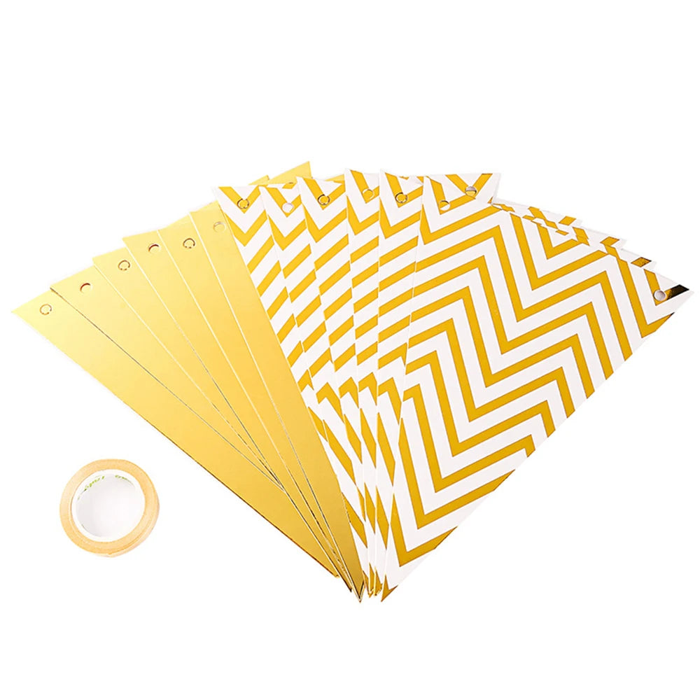 5m Pennant Stripe Hanging Flag Banner - 12 pcs