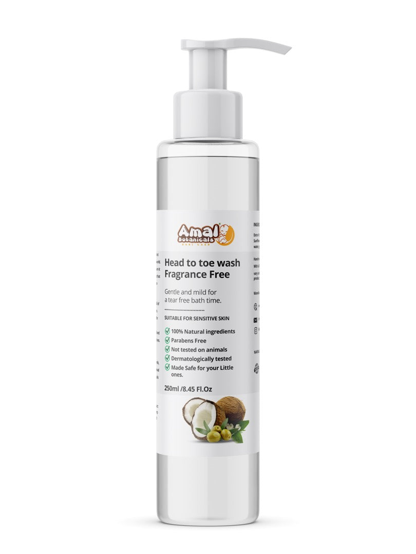 Amal Botanicals Head to Toe Baby Wash - 250ml (Available in 3 Fragrances)