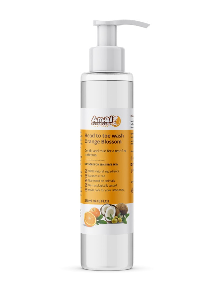 Amal Botanicals Head to Toe Baby Wash - 250ml (Orange Blossom)